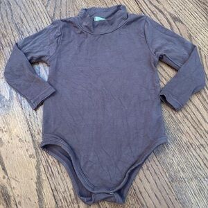 Lil legs baby bamboo mockneck onesie top shirt brown turtle neck layering basic